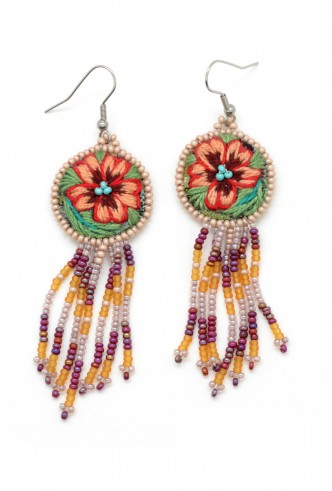 Embroidered Fringe Earrings Embroidered Fringe Earrings